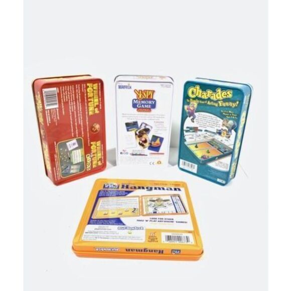Collectible Tin Kids Travel Games I SPY Memory Charades Hangman Wheel of Fortune - Picture 2 of 3